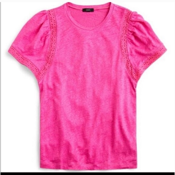 NWOT J. Crew White Eyelet Short Sleeve Top, Size Medium - Picture 11 of 12